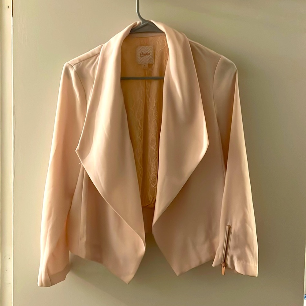 Lace lined pastel blazer